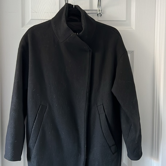Zara long black coat (knee length) - Picture 2 of 5